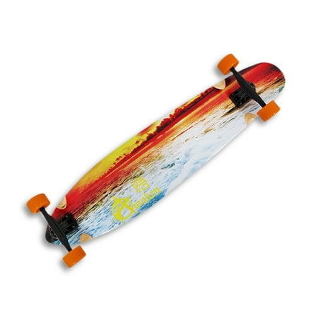 42 inch Complete Cruiser Kicktail Longboard with Sunset Beach Graphics
