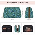 thumbnail image 2 of Blueberry Print leaf Makeup Bag, Large Capacity Travel Cosmetic Bag for Women Girls- Travel Toiletry Bag Leather Portable Waterproof Makeup Case Organizer with Handle, 2 of 4