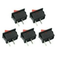 thumbnail image 1 of 5pcs On-off Kcd11 2pin 2p Negro Rojo Barco Coche Interruptor basculante Afortunado Sencillez, 1 of 5
