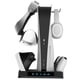 thumbnail image 1 of Soporte de carga para PS5 y PSVR2, soporte vertical con ventilador de refrigeración y estación de carga inalámbrica para dos mandos, kit de soporte para gafas VR 2, 1 of 8