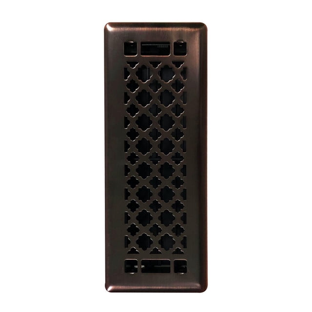 Floor Choice Sunday Morning Orbs 3x10 floor register with a dark bronze rectangular frame and decorative geometric cutouts designed for ventilation and airflow control in home improvement ventilation and ductwork applications.