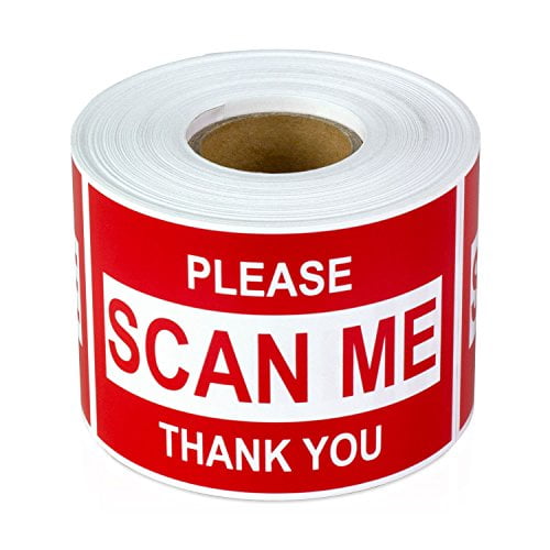 Thank You Self Adhesive Warning Shipping Mailing Labels/Stickers 2 x 3 Rectanle Please Red / 300 Labels Per Roll TUCO DEALS Scan Me