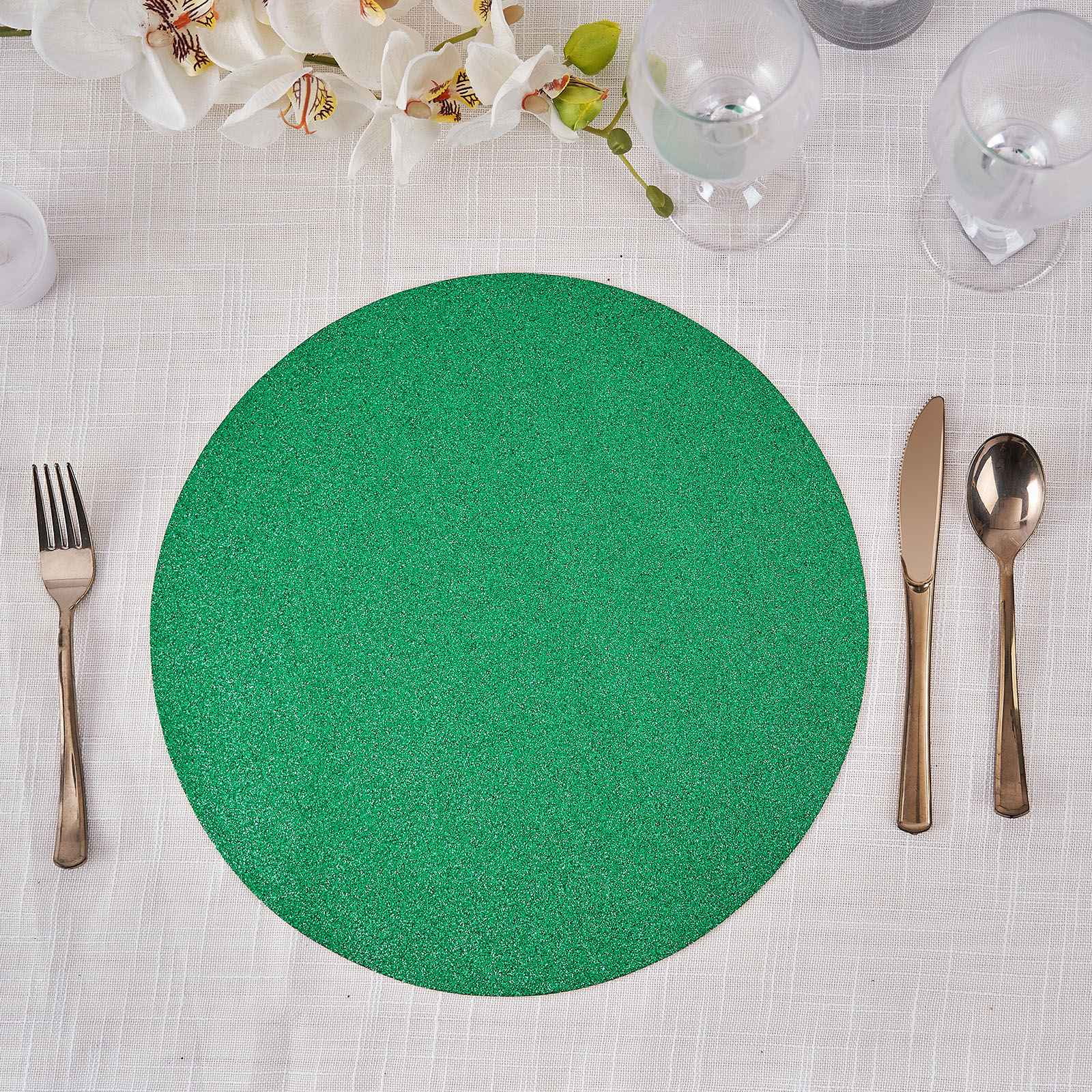 Efavormart 6 Pack NonSlip Table Placemats, Round Faux Leather