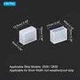 thumbnail image 2 of Uxcell Silicone End Cap Plug Cover, 40pcs IP67 Waterproof with 2 Holes Fit 3528/2835 8mm Wide LED Strip Light, 2 of 5