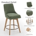 thumbnail image 3 of ONEVOG Mid-Century Modern Swivel Bar Stools Set of 2, 26" Counter Height Linen Upholstered Bar Chairs with Solid Wood Legs & Metal Footrest, Green, 3 of 11