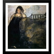 Leocadia 28x32 Large Black Wood Framed Print Art by Francisco Goya