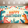 thumbnail image 5 of Yatrandify Dinosaur Theme Birthday Banner Colorful Design Happy Birthday Banner Kids Party Decoration for Birthday Celebration Indoor Use Photo Shoot, 5 of 8