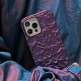 thumbnail image 6 of iPhone 12 Pro Max Glitter Case, Fashion Bling Glitter Purple Cute Soft Silicone Tin Foil 3D Pleats Women Girls Shockproof Soft Case Cover for iPhone 12 Pro Max, 6 of 8