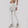 thumbnail image 5 of GEWSEY Women Tennis Skirted Leggings with Pockets Athletic Pleated Skirts with Leggings Workout Active Golf Skort (White, XL), 5 of 7