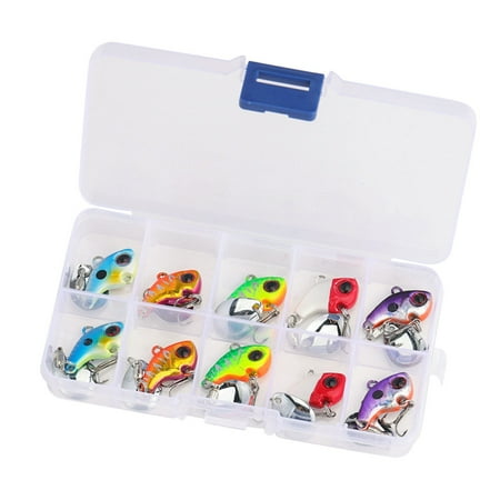 10Pcs Baits Sinking Lures Fishing Spoon Fishing Lures Fishing Tackle Tail Spinners with Treble Hook Hard Jigging Baits