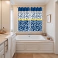 thumbnail image 3 of Blue Yellow Kitchen Curtains 84 Inch Length, Botanical Floral Motifs Wildflower Striped Grommet Top Bedroom Living Room Curtains, Light Filtering Cafe Curtain Drapes 2 Panels Set 104''x84'', 3 of 9