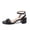 Black PU, variant on LuckLilac Women's Round Open Toe Sandals Chunky Low Heel Ankle Strap Heels Casual Daily Office Wedding Shoes