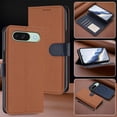 thumbnail image 7 of For Google Pixel 9 / 9 Pro RFID Blocking Protective Purse 2-in-1 Detachable Bicolor Wallet Case Magnetic Flip Cover Multi-Card Slots Pocket With Wrist Strap Phone Case,Brown,For Pixel 9 / 9 Pro, 7 of 7