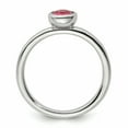 thumbnail image 5 of SS Low 5mm Round Pink Tourmaline Ring, 5 of 9