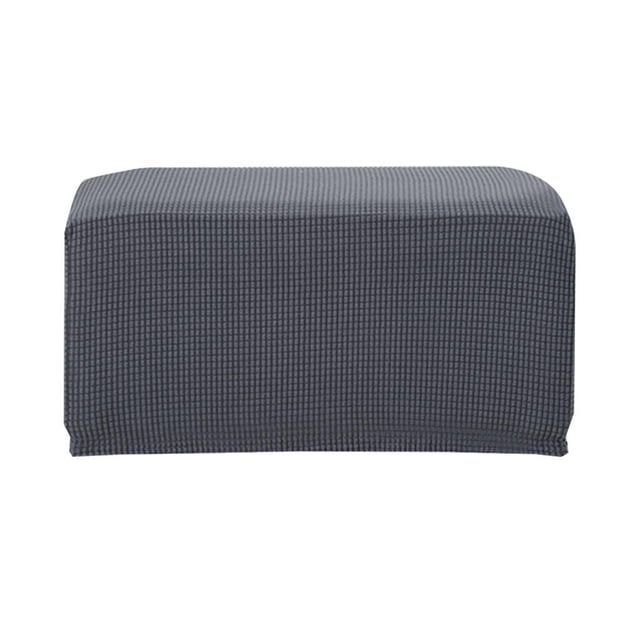 Foot Stool Change Storage Ottoman Padded Footrest Dressing Makeup Stool Seat Cover , Deep Grey