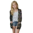 thumbnail image 1 of MKOSPLRT Cardigans pour Fille Garçon 5-14 Ans Ouvert à l'Avant Manches Longues Cardigans Sarcelles Veste à Imprimé Pailleté Drôle avec Poche, 1 of 7