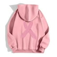 thumbnail image 3 of Breast Cancer Awareness Hoodies for Women 2025 Zip Up Fleece Lined Hoodie with Pockets Hooded Sweatshirt Pullover Top, 3 of 7