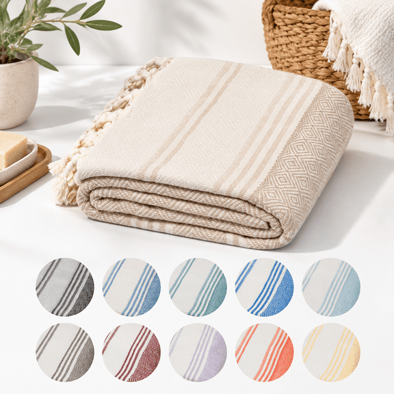 Ton Oversized Bath & Beach Towel 71x36 In. Beige