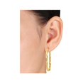thumbnail image 4 of Boucles d'Oreilles Ovales Torsadées en Argent Sterling Jaune Poli (2 Pouces), 4 of 4