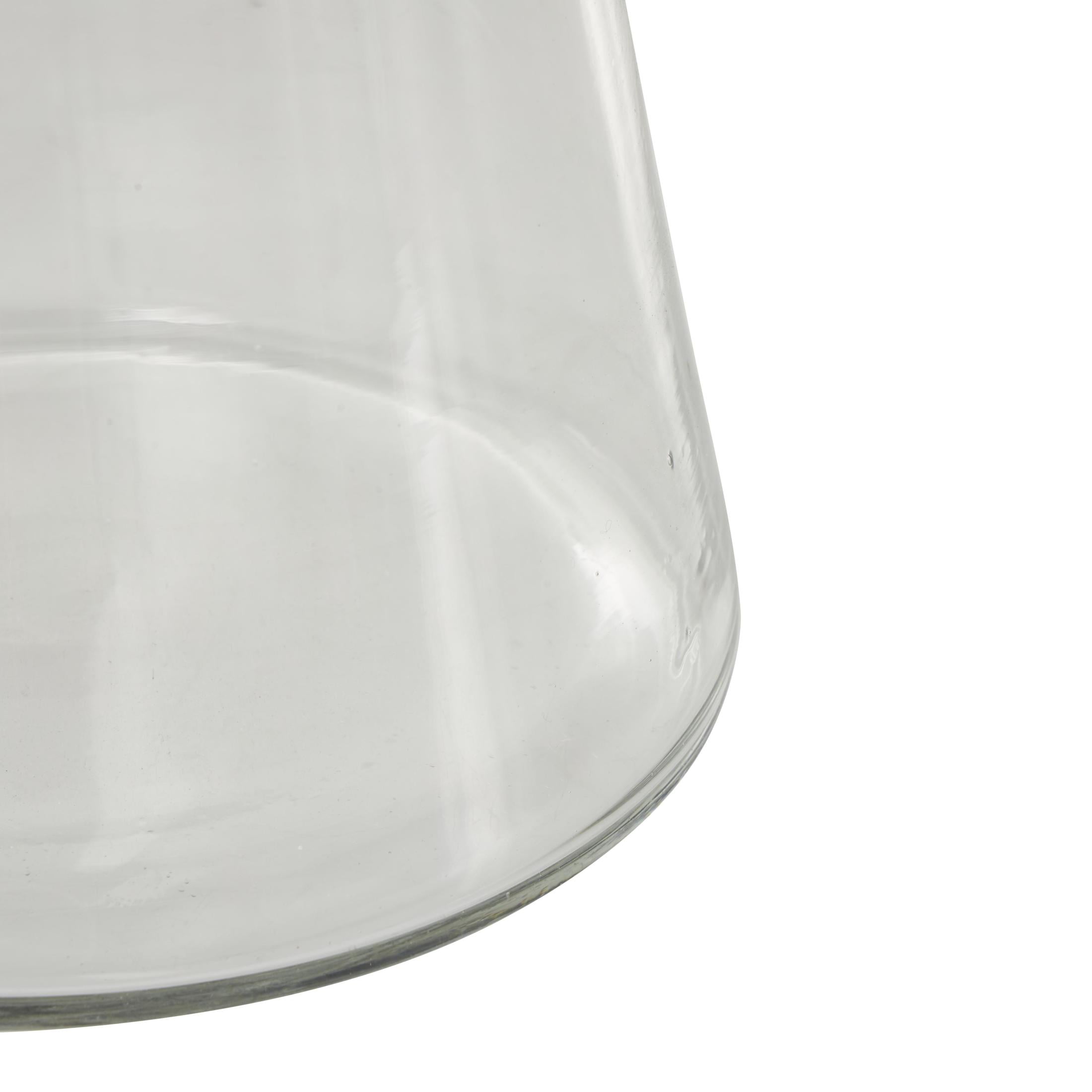 DecMode 9" Wide Cone Shaped Glass Vase