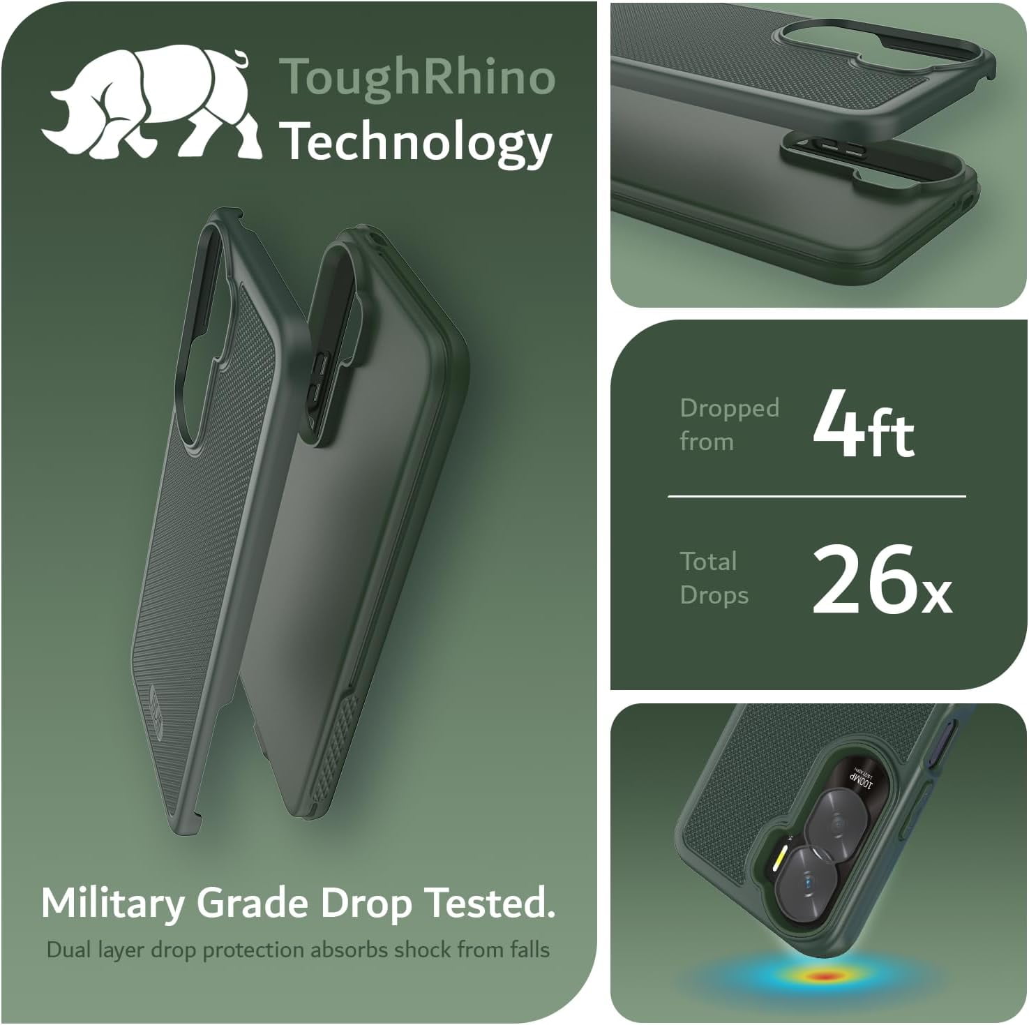 TUDIA MergeGrip Honor 90 Lite Case 5G Dual Layer Heavy Duty