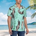 thumbnail image 5 of Sea Otter3 Hawaiian Shirts For Men, Summer Short-Sleeve Relaxed-Fit Button-Down Shirts Large, 5 of 9