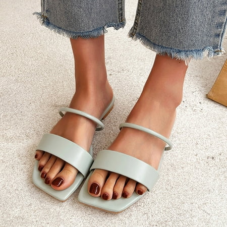 

Women Comfy Sandals Shoes Summer Solid Color Flat Fashion Casual Sandals