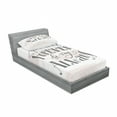 thumbnail image 3 of Ambesonne Saying Fitted Sheet & Pillow Sham Set, Love Inspiration Strokes, Full, Dark Blue Grey White, 3 of 3