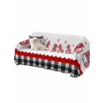 thumbnail image 2 of Valentine's Day Couch Cover for 2 Cushion Sofa, Pink Love Gnomes Geart Black Plaid Washable Loveseat Sofa Covers Slipcover for Sectional Sofas L-Shaped, Couch Throw Cover 71"x118", 2 of 9