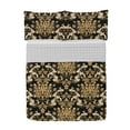thumbnail image 1 of Vintage Reversible Bedspread Set, Floral Retro Style Blossoming Pattern Leaf Spiraling Entangled Design of Artwork, Pillow Shams & Comforter Microfiber Bedding Set, 3 Sizes, Black Almond, by Ambesonne, 1 of 2