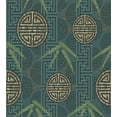 thumbnail image 3 of Bamboo Print Duvet Cover Set, Style Composition Oriental Motifs Leaves Eastern Elements, Decorative 3 Piece Bedding Set with 2 Pillow Shams, California King, Ivory Teal, by Ambesonne, 3 of 3