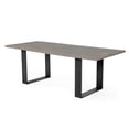 thumbnail image 2 of 87 Inch Dining Table, Rectangular Top, Open Metal Panel, Gray Oak, Black, 2 of 6