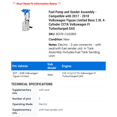 thumbnail image 2 of Fuel Pump and Sender Assembly - Compatible with 2017 - 2018 Volkswagen Tiguan Limited Base 2.0L 4-Cylinder CCTA Volkswagen FI Turbocharged GAS, 2 of 2