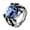Blue gemstone silver, variant on Men's Stainless Steel Gothic Punk Round Eye Gemstone Ring Biker Crystal for Mens Party Gifts Purple Gemstones Silver Size 8
