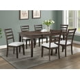 thumbnail image 7 of 2pc Contemporary Wood Dining Chairs - Ladder Back, Gray Upholstery, Brown Finish. 38"H. Stylish for Dining Room. Solid Wood Frame. Set of 2., 7 of 7