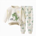 thumbnail image 5 of HCNTES Toddler Boys Pajamas Clothes Long Sleeve Tops and Casual Pants 2Pcs Kids All-Weather Dailywear & Loungewear Outfits Set(A01-Green,6-12 Months), 5 of 5
