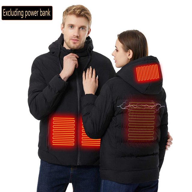 Qiopertar USB Intelligent Constant Temperature Heated Windproof Plus Size Coat For Men And Women Winter 4 Heated Jacket Coat Clearance Free Shipping under $5 Saving Up To 90% Off