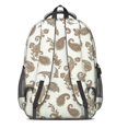 thumbnail image 3 of Paisley and Floral Beige Pattern Cute School Backpack Bag with Padded Back and Adjustable Shoulder Straps 16.9 X 12.6 X 5.9 Inches, 3 of 5