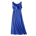 thumbnail image 5 of Nightgowns for Women Built in Bra Sleeveless Midi Pajama Dress Sleepwear Lounge Long Dresses Solid Color Homewear (XX-Large, Blue), 5 of 5