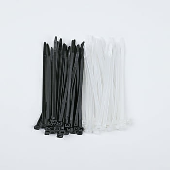 Hyper Tough 4 inch 18lb Cable Ties Natural and UV Resistant Black 50 Count