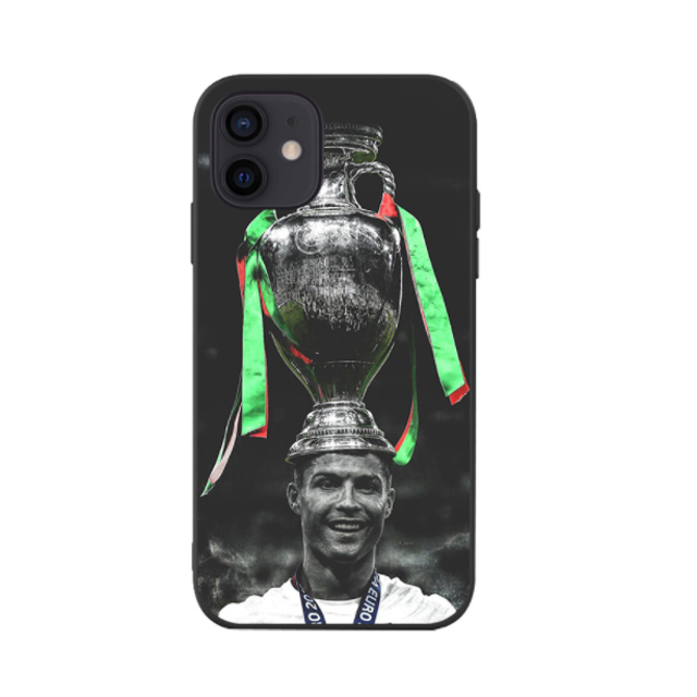 Étui de Téléphone IPhone 12 13 14 Mini Pro Max plus, star du Football RONALDO Étui Souple TPU