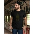 thumbnail image 2 of Set of yellow triangles in hipster style Men Black T-Shirt, Male Small, 2 of 4