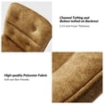 thumbnail image 3 of Armless Office Chair Adjustable Upholstered Velvet Tufted Swivel Computer Chair Metal Legs Vanity Chair Bedroom Brown, 3 of 7