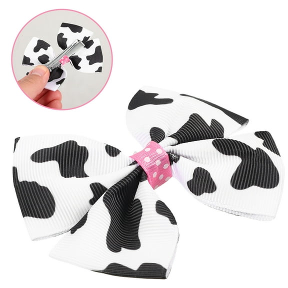 Worgeous 2pcs Cow Prints Theme Hair Clip Bow Hair Clip Cute Hair Clip Cow Bowknot Hair Clip Decorative Hair Clips