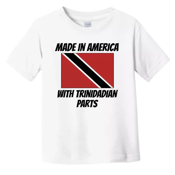 Bella Canvas Made In America With Trinidadian Parts Trinidad Tobago Flag Funny Toddler Shirt Boys & Girls Shirt, Gift for Baby or Kids