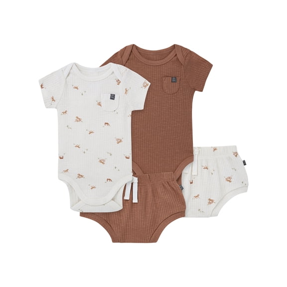Modern Moments Baby Neutral 4pc Outfit Set, Sizes (0-3 Months to 24 Months)