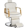 thumbnail image 1 of BarberPub Classic Barber Chair Heavy Duty Metal Frame All Purpose Hydraulic Recline Chair 9238 White, 1 of 8