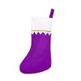 thumbnail image 2 of Christmas Stocking White Cuff Gold Trim DIY Blank Gift Holder 14.2in Elegant Mantel Fireplace Holiday Decor Purple, 2 of 3