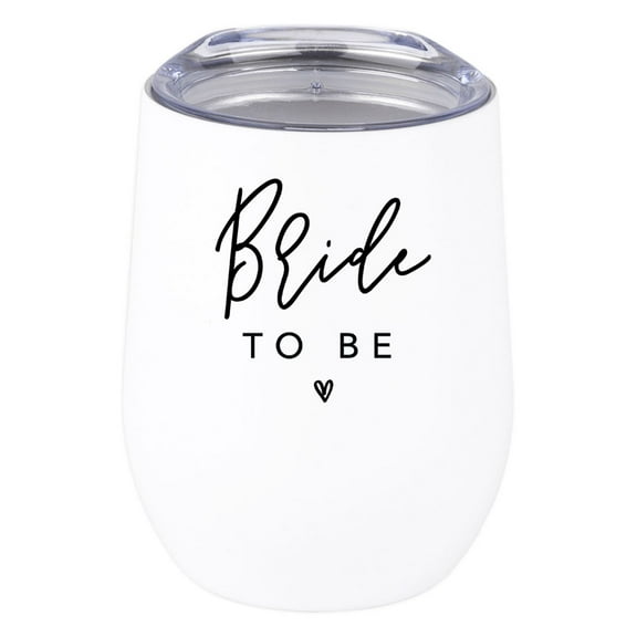 Koyal Wholesale Bride To Be Wine Tumbler with Lid 12 Oz Stemless Stainless Steel Insulated