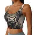 thumbnail image 2 of Fotbe Butterfly Cow With Flowers Sujetador Deportivo Largo sin Aros para Mujer con Almohadillas y Soporte Medio, Transpirable y Absorbente, Camiseta Tipo Chaleco o Tank Top-X-Large, 2 of 8